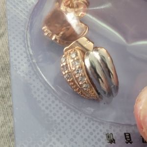 Gold and Silver Huggie earrings